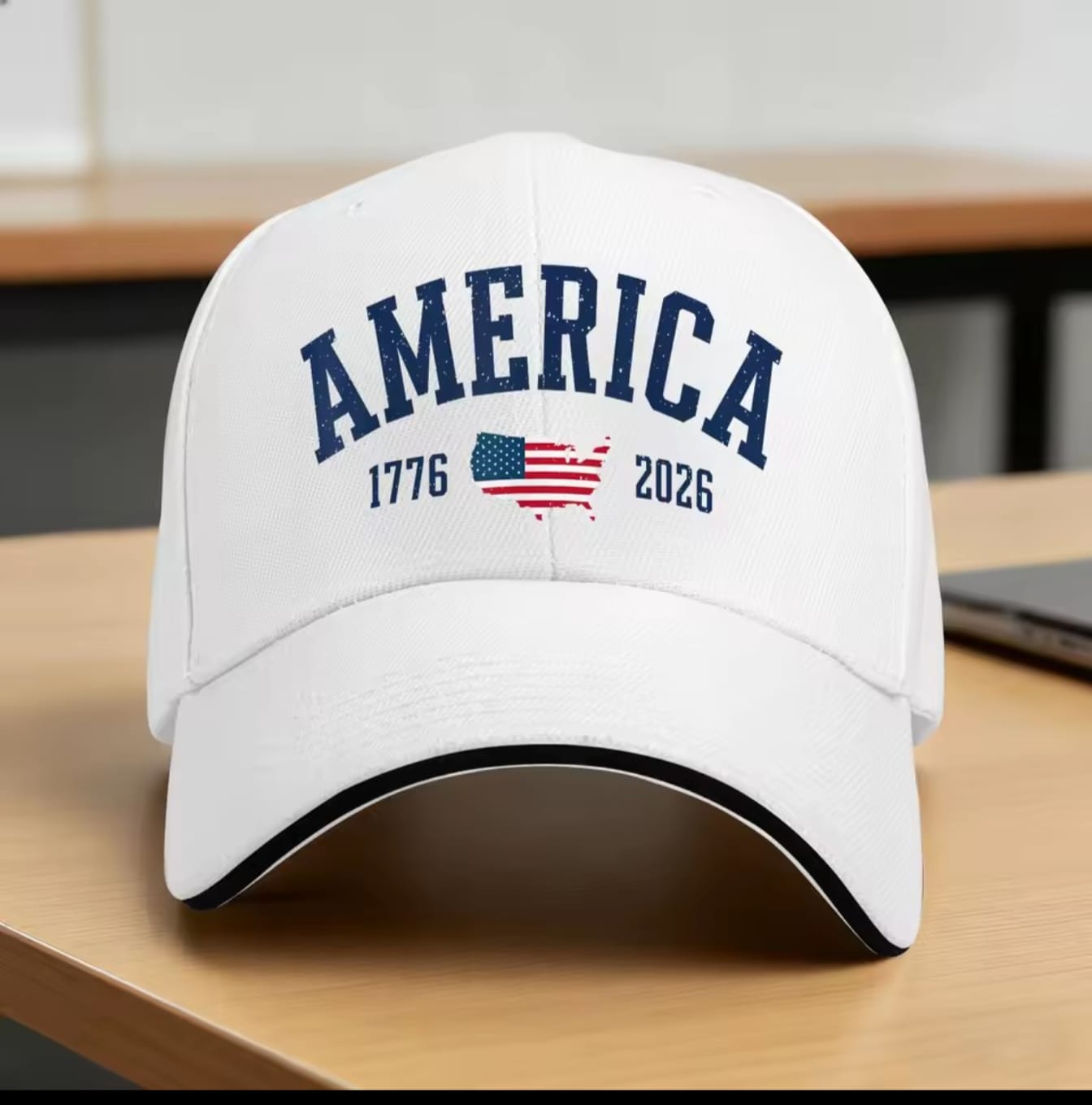 America 250 Hat in White Patriotic USA Anniversary Cap